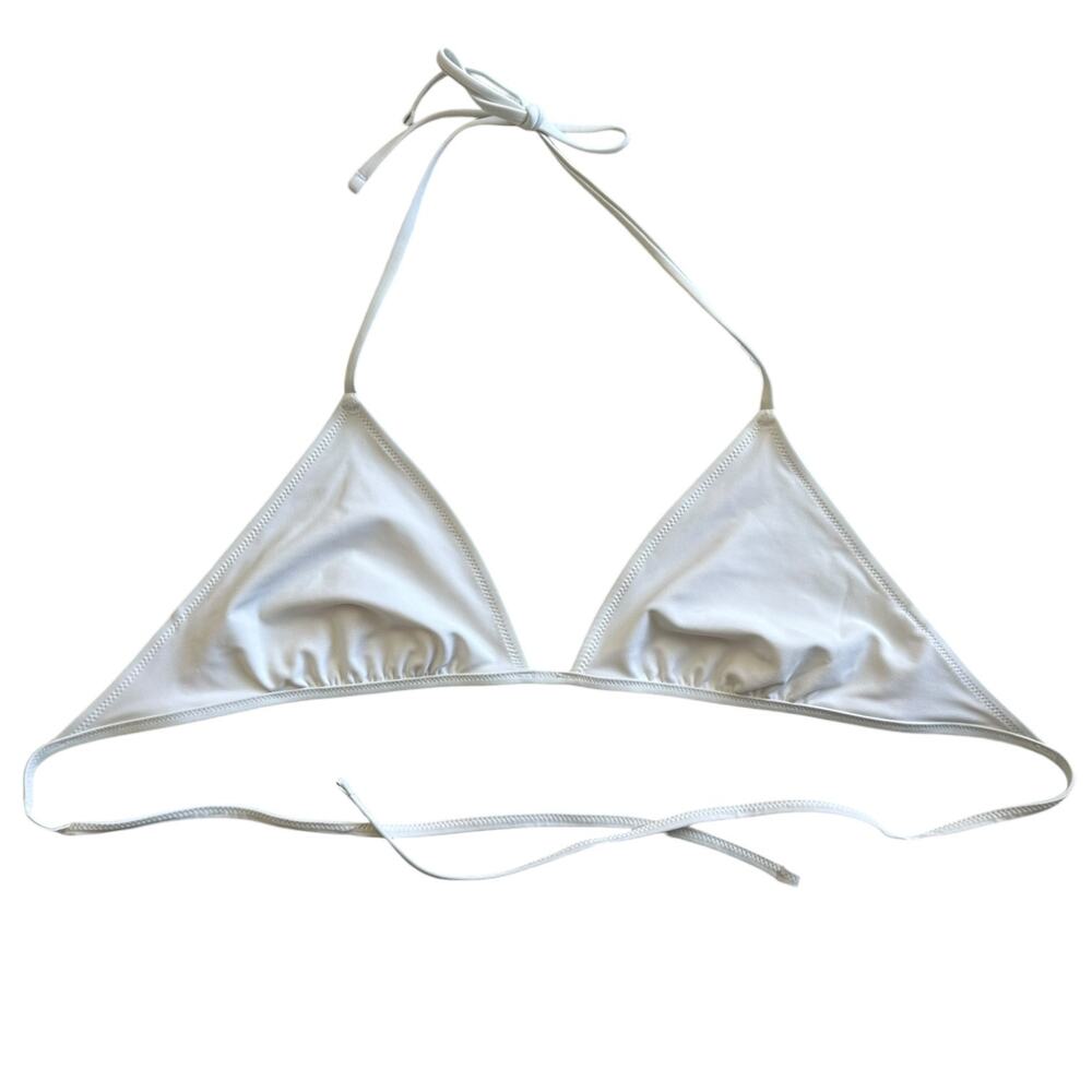 Aerie womens size Large White string classic triangle bikini top - Picture 3 of 8